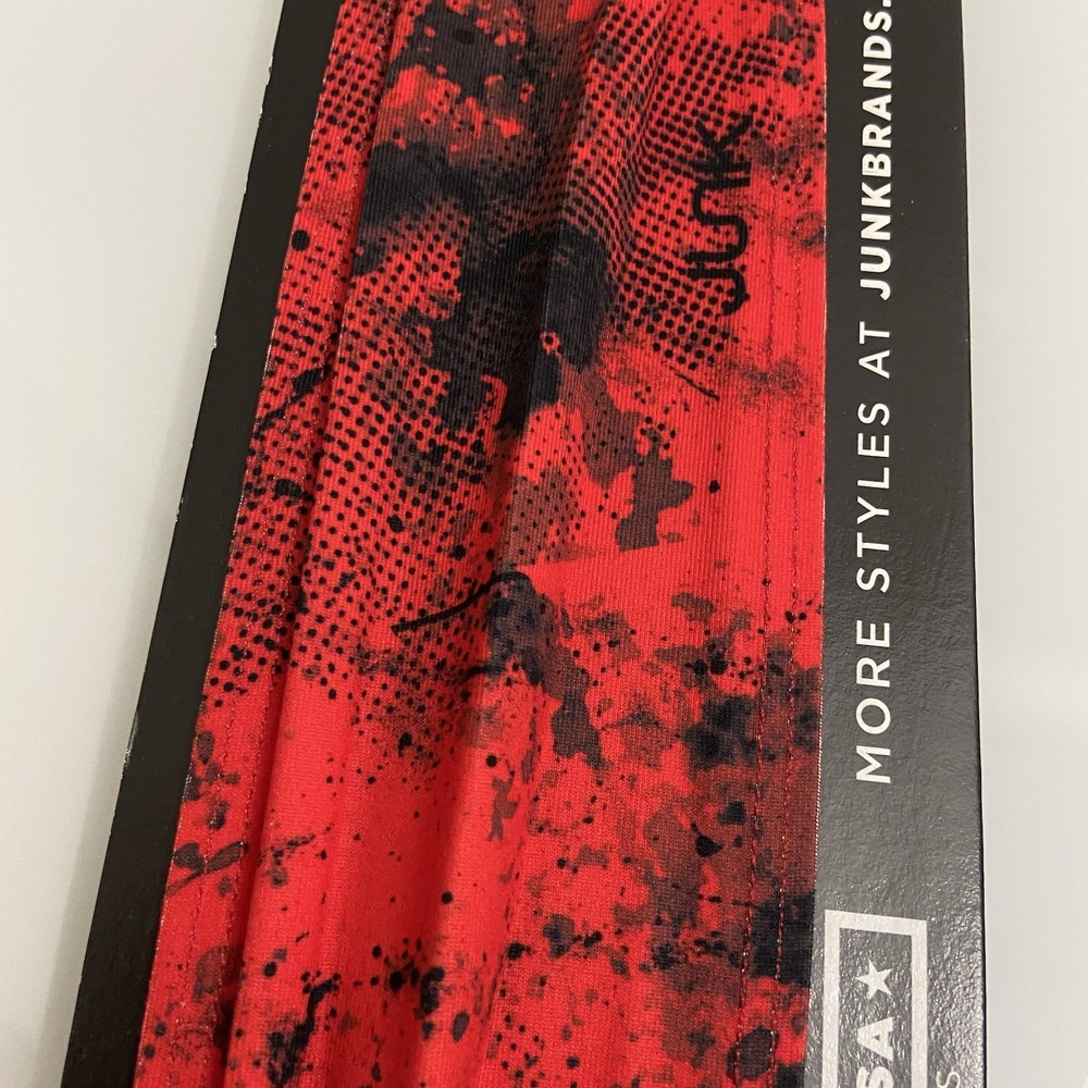 Junk Brands Headband Big Bang Lite Red Grunge Made In The USA NEW Moisture Wick - Picture 2 of 4